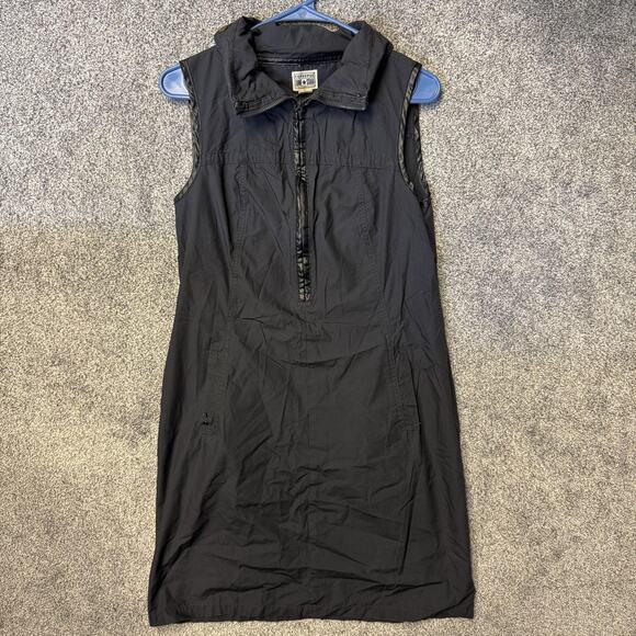 Converse One Star Dress Womens 8 Dark Gray Sleeveless Zip Packable Hood Pockets - Picture 1 of 14